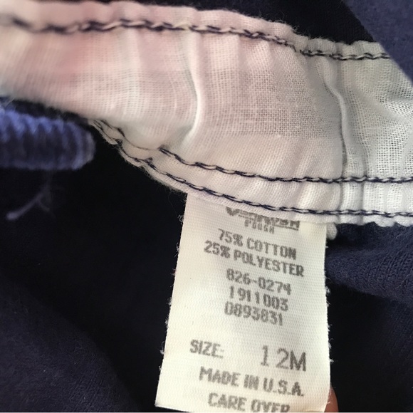 Vintage OshKosh B’gosh Sz 12 M Navy Blue Corduroy Vestbak Overalls Made in USA - Picture 9 of 16